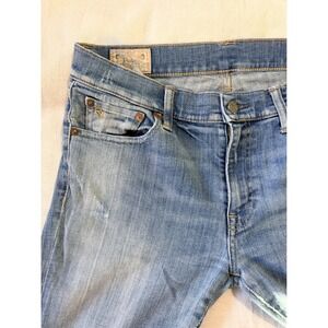 Polo Ralph Lauren Tompkins Skinny Jeans Light Wash Distressed Blue Denim Size 29